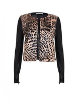Thumbnail for your product : Alice + Olivia Trix Cropped Fur Jacket With Leather
