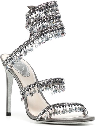 Rene Caovilla Chandelier Crystal-Pearl 105mm sandals