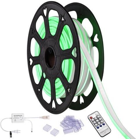 Yescom USA, Inc. Yescom 50ft Green LED Neon Rope Lights with Remote Control Decoration for Christmas Bar Restaurant Party St Patrick's Day