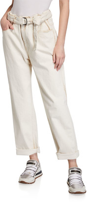 Brunello Cucinelli Hand-painted Belted Jeans
