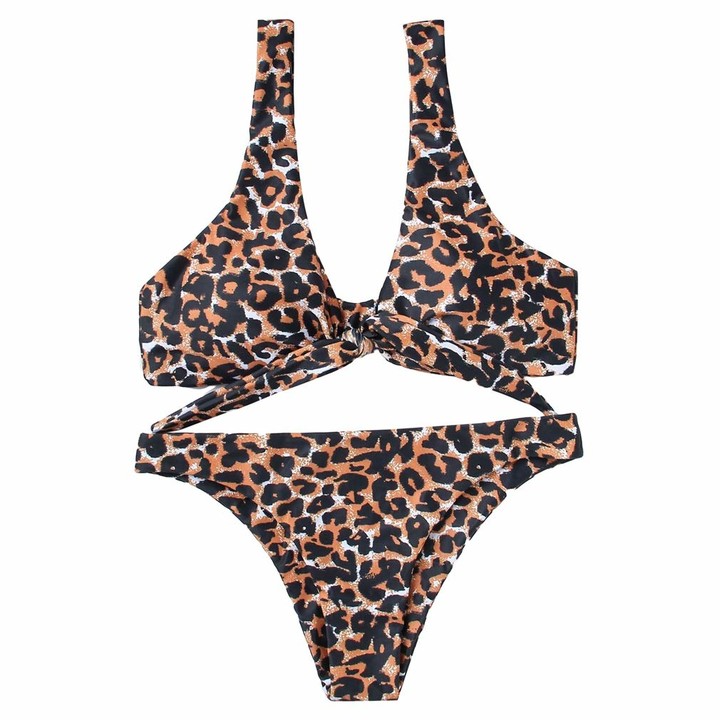Timagebreze Women'S Swimsuits Leopard Swimwear Female Sexy Brazilian