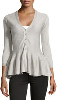Thumbnail for your product : philosophy Shimmer Knit Peplum Cardigan, Silver