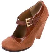 Thumbnail for your product : Marc by Marc Jacobs Suede Round-Toe Wedges