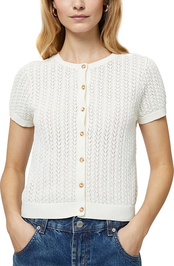 French Connection Pointelle Button Cardigan