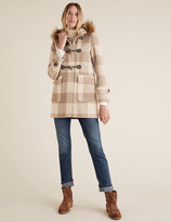 Thumbnail for your product : Marks and Spencer Checked Duffle Coat with Wool
