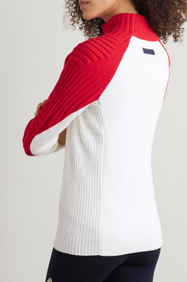 FALKE ERGONOMIC SPORT SYSTEM Ribbed Wool-blend Sweater - Off-white
