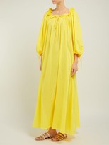 Thumbnail for your product : Three Graces London Almost A Honeymoon Crinkle Cotton Dress - Yellow