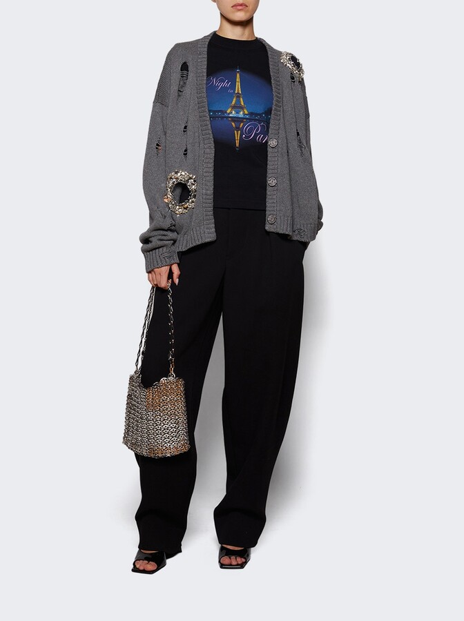 Vetements Night In Paris Fitted T-shirt Washed Black