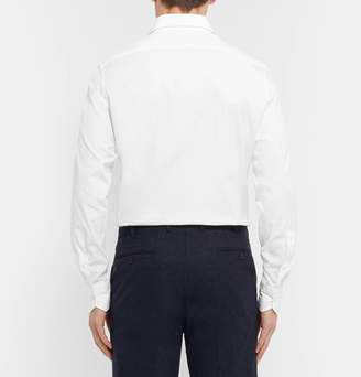 Ermenegildo Zegna White Slim-Fit Cutaway-Collar Cotton-Poplin Shirt - Men - White