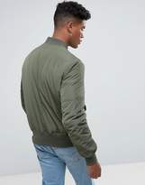 Thumbnail for your product : ASOS Design Bomber Jacket With Ma1 Pocket In Khaki