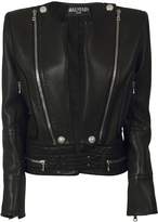 Thumbnail for your product : Balmain Zip Detail Leather Jacket