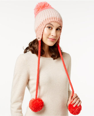 Kate Spade Chunky Knit Colorblock Trapper Hat
