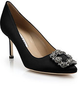 Thumbnail for your product : Manolo Blahnik Hangisi 70 Satin Pumps