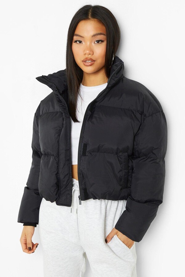 black petite puffer jacket