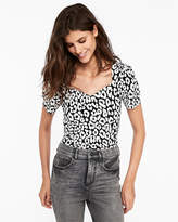 Thumbnail for your product : Express Print Sweetheart Neck Puff Shoulder Tee
