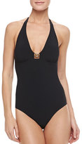 Thumbnail for your product : Tory Burch Logo Halter One-Piece Swimsuit