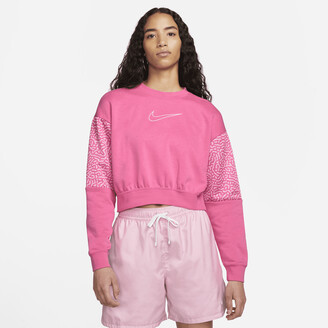 Nike Women's Sportswear Club Fleece Cropped Crew Sweatshirt in Pink -  ShopStyle