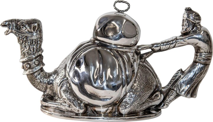 Moore Brothers Camel Form "karawan" Silver-plated Teapot By Mariage Freres Paris France