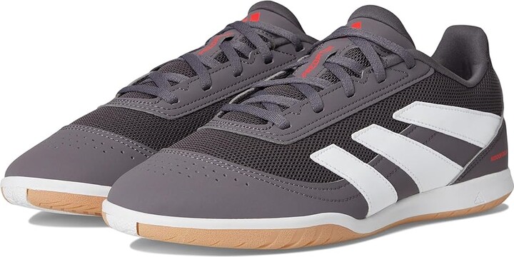 adidas Predator Club Indoor Sala Soccer Cleats Soccer Shoes Grey Strata/White/Lucid Red : Men's 13 - Women's 14 Medium, Rubber