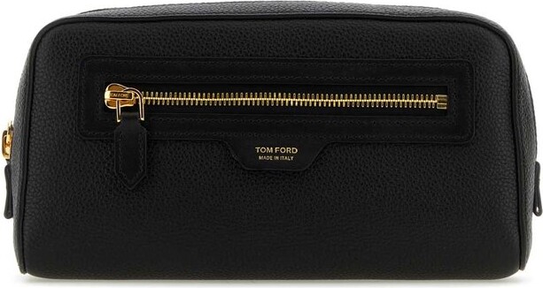 Tom Ford Logo Printed Zip-Up Toiletry Bag