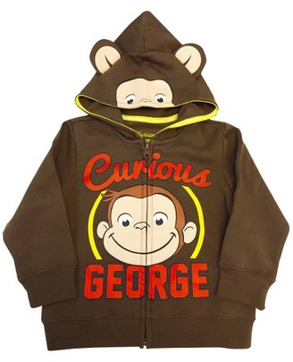 Curious George Toddler Boys' Curious George Costume Hoodie - Brown
