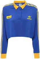 Thumbnail for your product : adidas 70s 3 Stripes Cropped Long Sleeve Polo