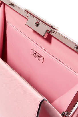 Prada Frame Textured-leather Shoulder Bag - Baby pink