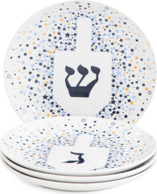 TJMAXX Set Of 4 Dreidel Appetizer Plates