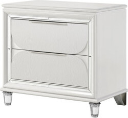 Everly Quinn 2-Drawer Nightstand With Acrylic Crystal Legs