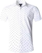 Thumbnail for your product : NUTEXROL Men's Star Print Casual Shirt Short Sleeve Cotton Shirts M