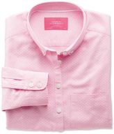 Thumbnail for your product : Charles Tyrwhitt Women's Semi-Fitted Light Pink and White Spot Print Oxford Cotton Casual Shirt Size 12