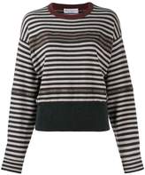 Thumbnail for your product : Brunello Cucinelli striped chain trim sweater