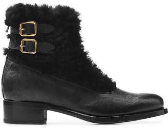 Rupert Sanderson Leather Ankle Boots with Fur