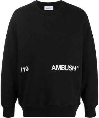 Ambush cotton logo crewneck sweater black