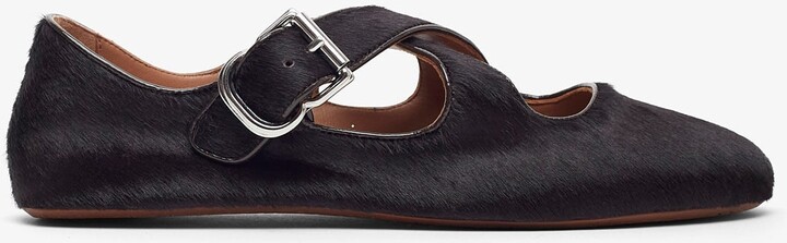 Alaia Criss cross brown ballet flats