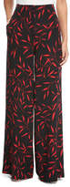 Thumbnail for your product : Diane von Furstenberg Floral-Print Wide-Leg Silk-Blend Pants
