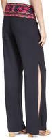 Thumbnail for your product : Figue Chanda Embroidered Crepe Pants, Navy