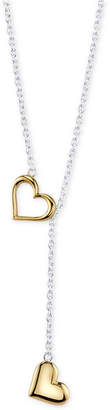 Unwritten Two-Tone Heart Lariat Necklace in Sterling Silver and Gold-Plate