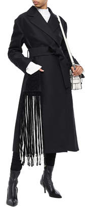 Proenza Schouler Double-breasted Fringed Chenille-trimmed Twill Coat