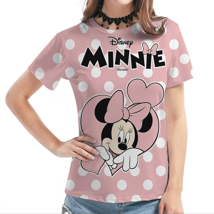 Miniso/Name Excellence Superior Products 2025 Disney Kawaii Minnie Mouse Funny Cartoon T Shirts Women & apos;s T-shirt Graphic Tshirt Streetwear Casual Tees Female Short Sleeve