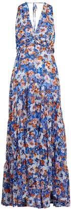 MISA Dominika floral-print chiffon maxi dress