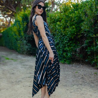 Jennafer Grace - Azul Sequin Stripe Scarf Dress - ShopStyle