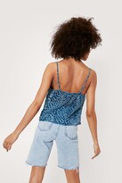 Thumbnail for your product : Nasty Gal Womens Leopard Devore Cowl Neck Cami Top - Grey - 8