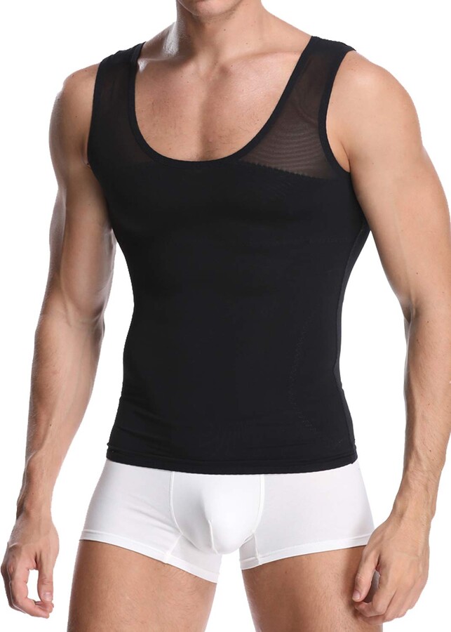 Derssity Men Slimming Underwear Shirt Chest Compression Vest Tummy