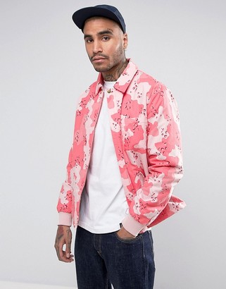 ASOS Coach Jacket in Washed Pink Camo Print