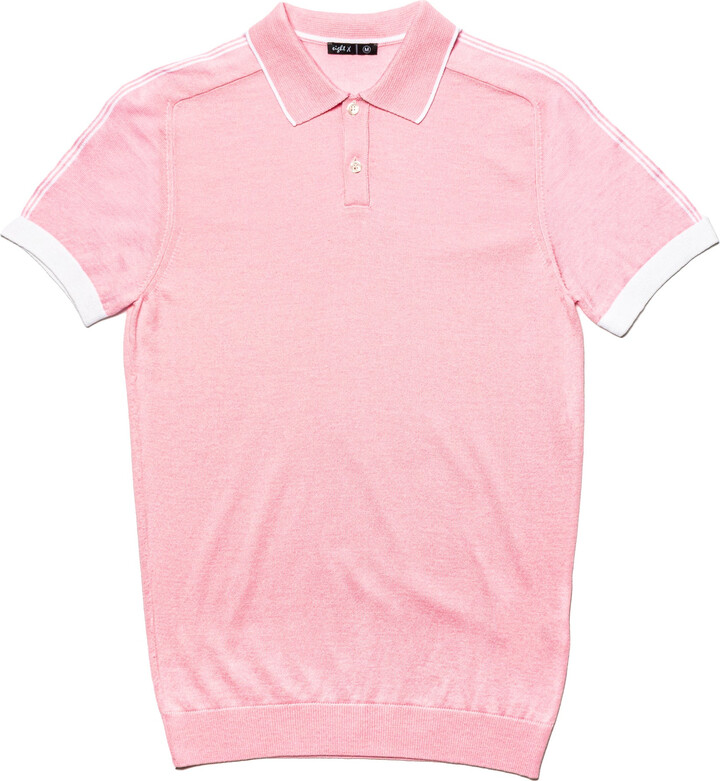 Eight X Knit Polo W/ Shoulder Design - Pink