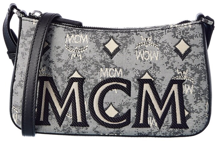 MCM Klassik Vintage Jacquard Monogram Canvas & Leather