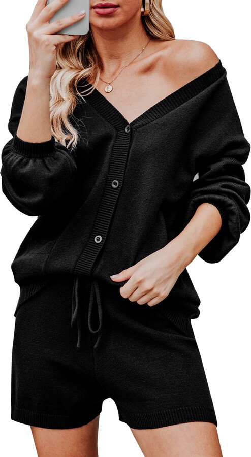 Dofaoo Two Piece Outfits for Women Long Sleeve Crew Neck Sweatsuits Sets with Pockets 