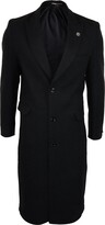 Thumbnail for your product : TruClothing.com Mens Full Lenth Overcoat Mac Jacket Wool Feel Charcoal Black 1920s Blinders - Charcoal m