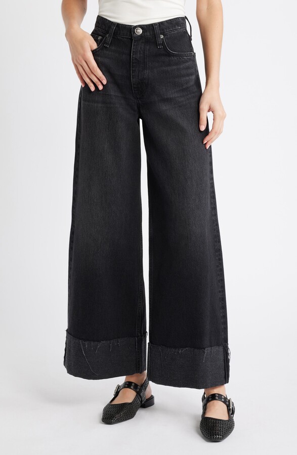 Rag & Bone Sofie Cuffed High Waist Wide Leg Jeans